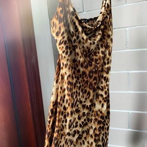 Cheetah print slit dress